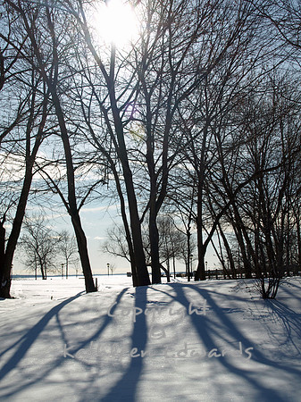 Winter landscape near the lighthouse